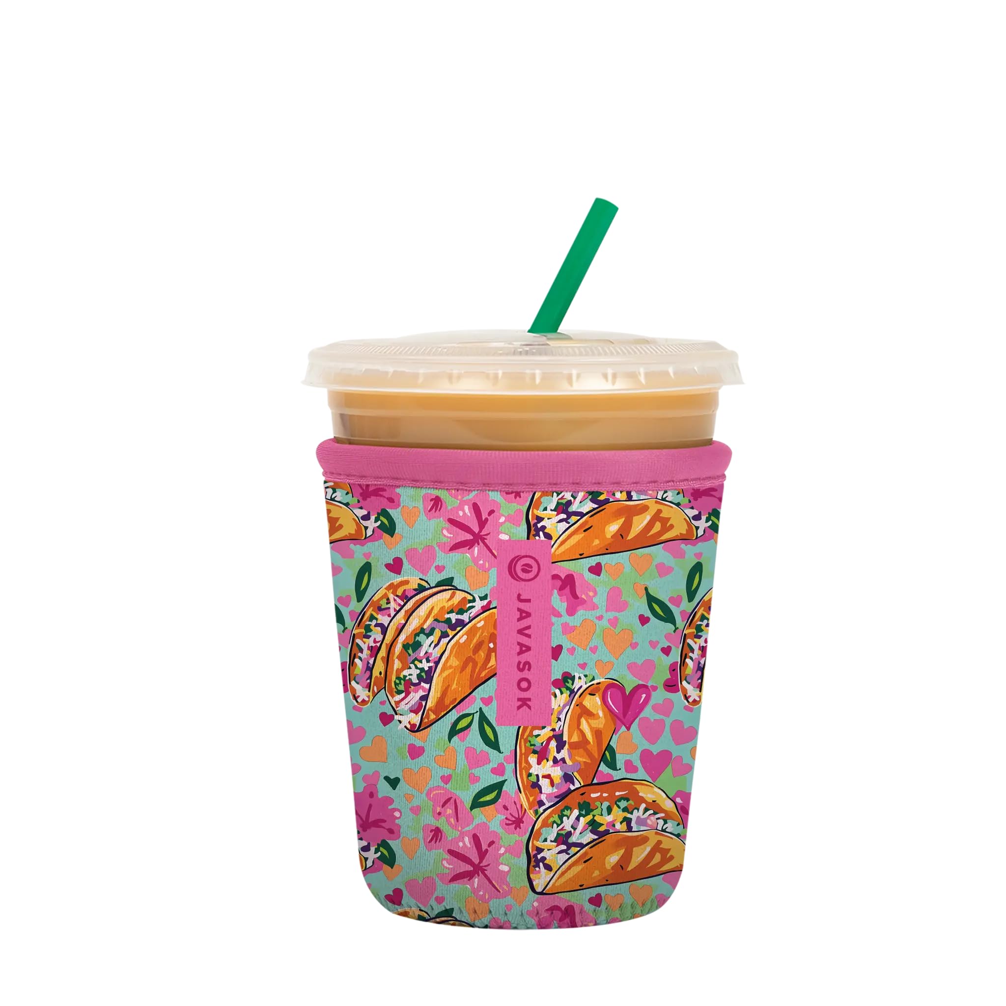 Sok It JavaSok Iced Coffee &amp; Cold Soda Insulated Neoprene Cup Sleeve (Taco 'Bout, Small: 16-20oz)