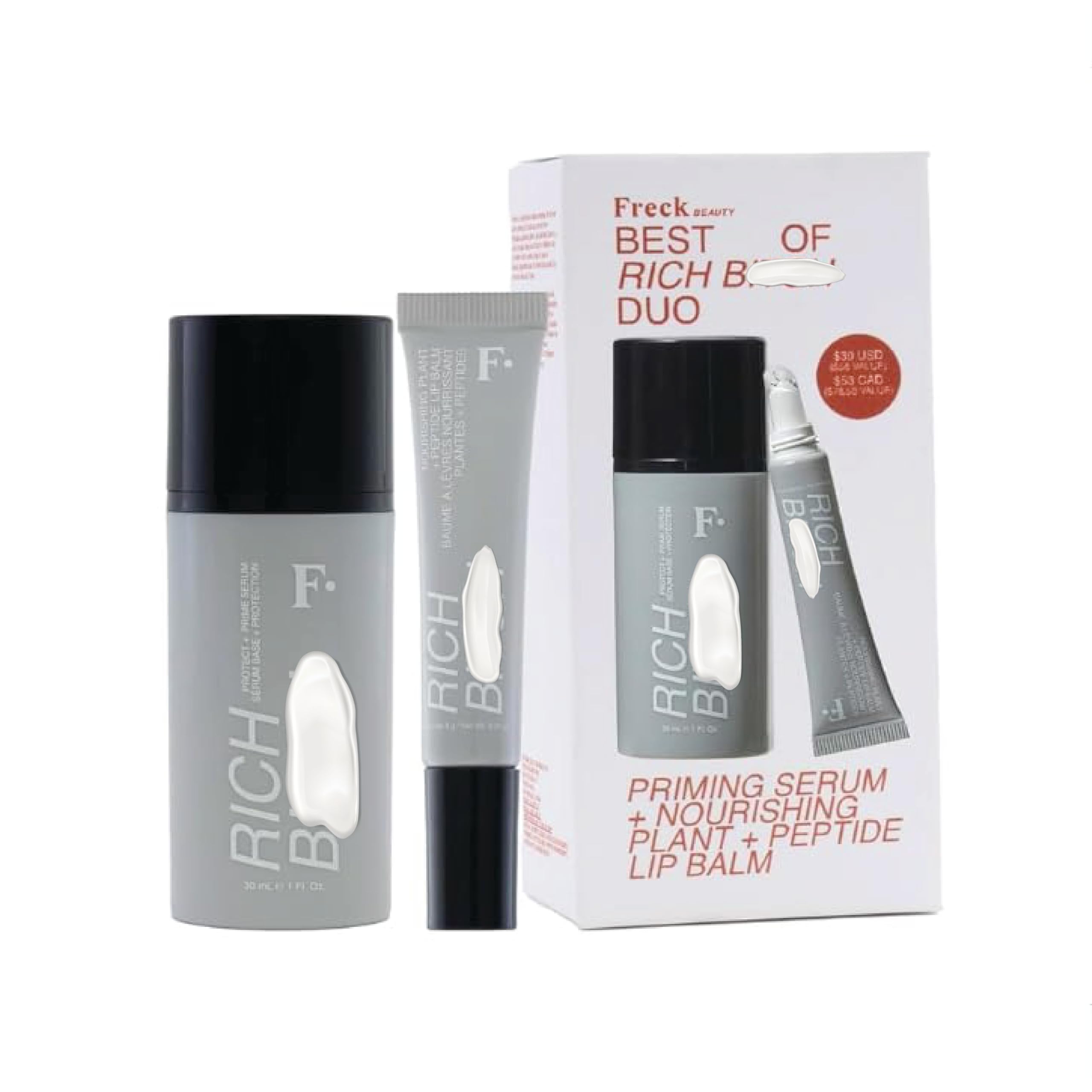 Freck Beauty Rich Babe Duo Protect + Prime Serum and Lip Balm Set
