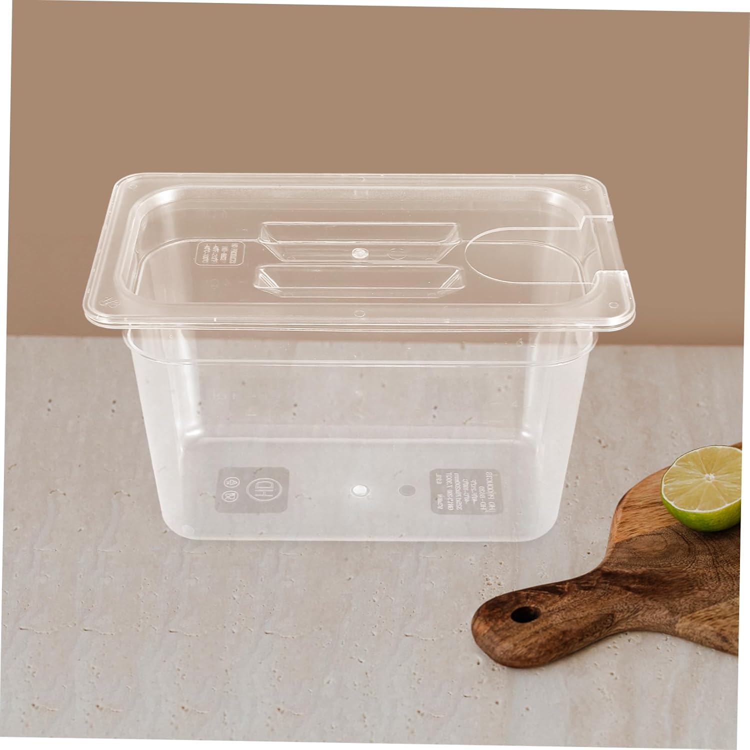 1Pc Transparent Slow Cooker Container for Sous Vide Cooking for Simple Storage Minimum Water Evaporation for Long Cooking and Design