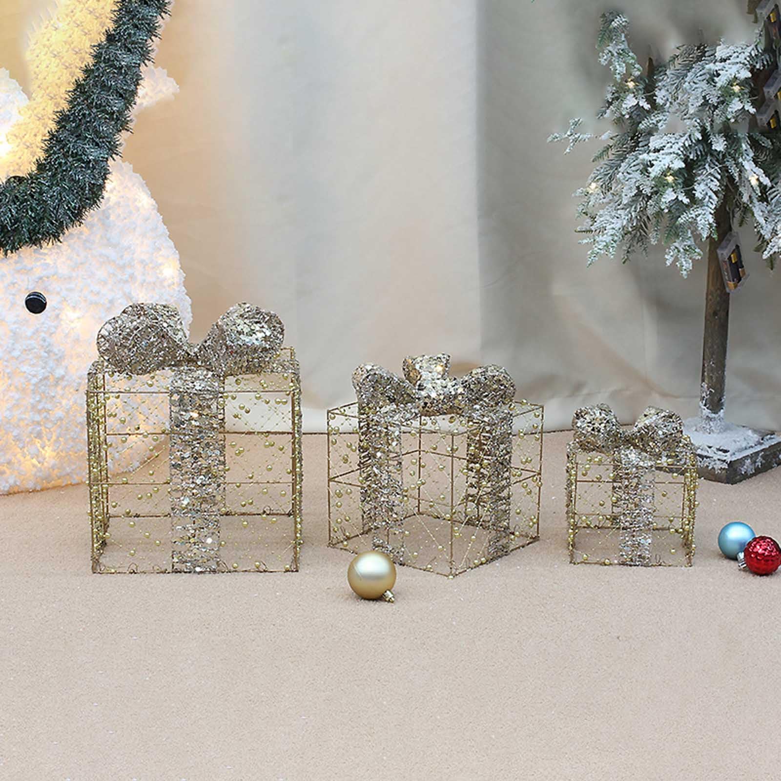 Confezione regalo natalizia luminosa per la casa, 3 pezzi/set di decorazioni per la casa, decorazione da tavolo, forniture per la decorazione della casa