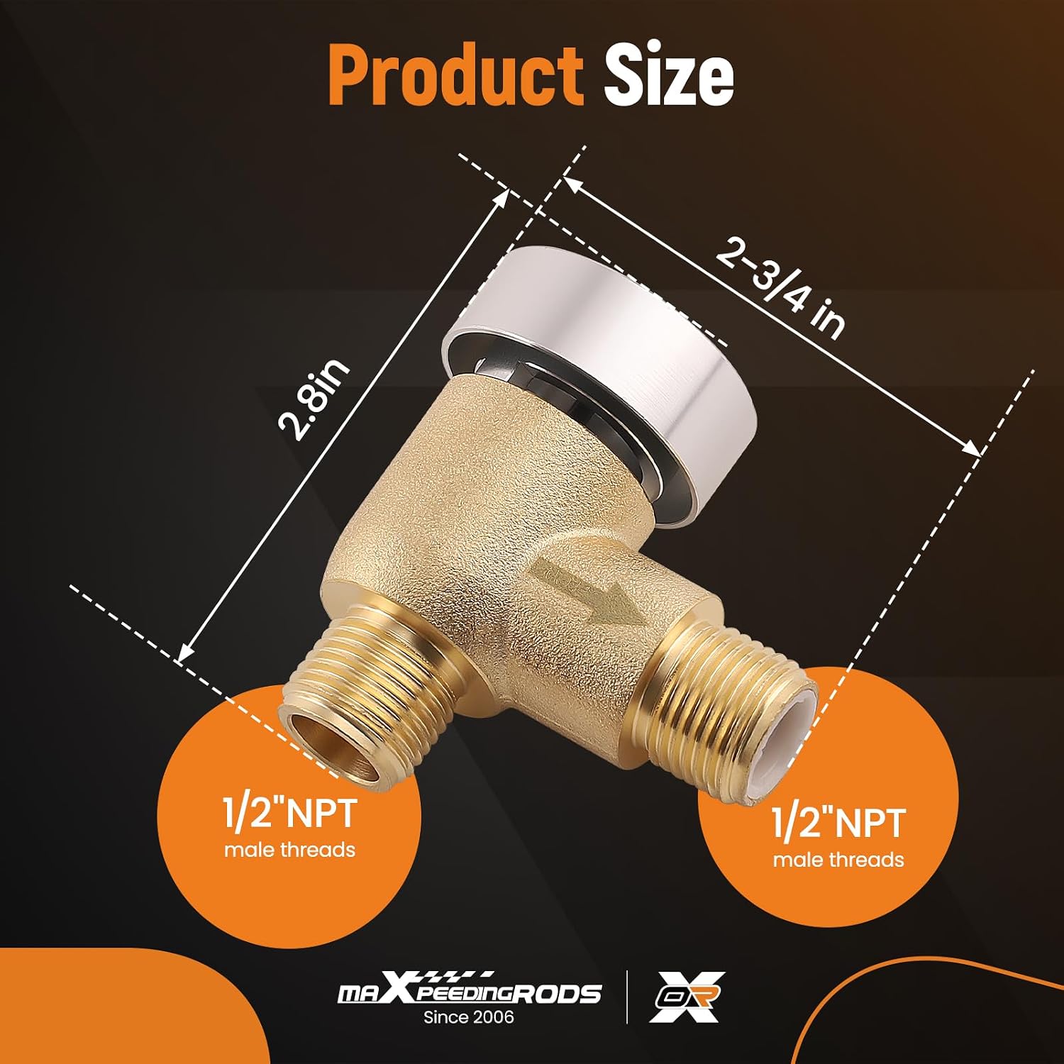 Upgraded Brass RV Vacuum Breaker Check Valve, 571-VAC-CHK-A Camper Trailer Flusher RV Tank Check Valve for b&b Model 571 Check Valve, Replace Leaking Vacuum Breaker on Black Tank System
