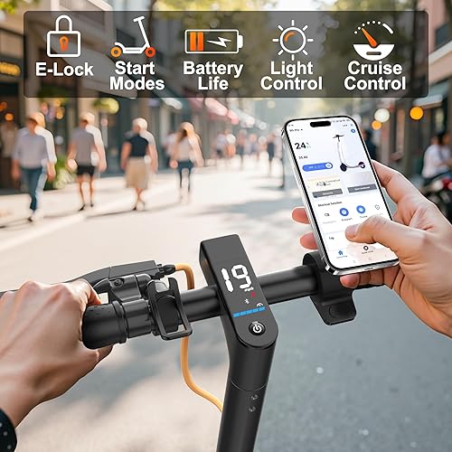 Vista 21 de WERHY Scooter eléctrico, motor de 350 W/500 W, velocidad máxima de 19/22 mph, rangos máximos de 16/23/25/28 millas, scooter E plegable para adultos