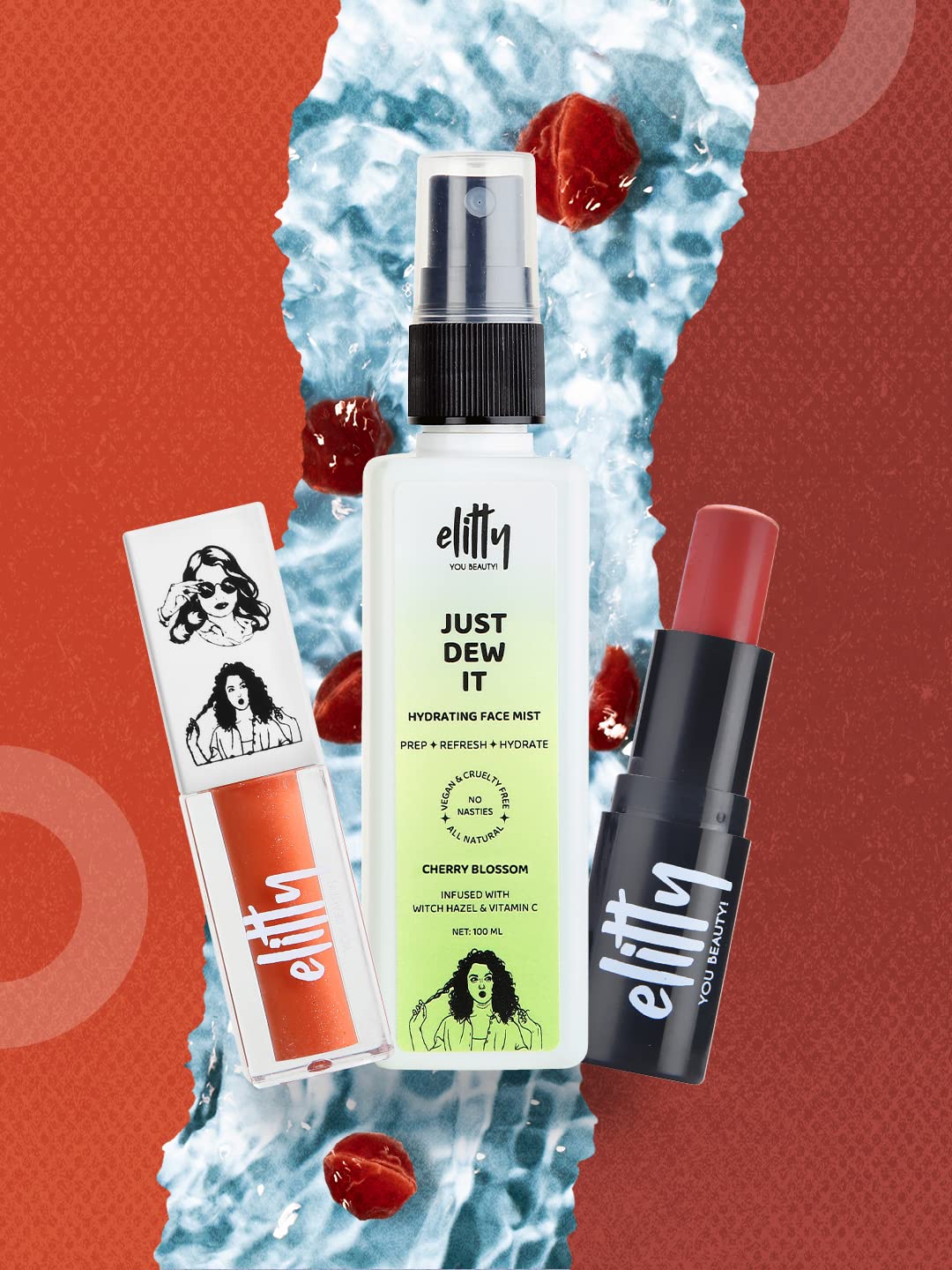 Buy Elitty No Filter Needed - No Nudes Combo (Spray - Cherry Blossom, Lip  gloss - Pretty Woke, Tint -Yummy) Infused with Witch Hazel & Vit C, Vegan &  Cruelty Free, Makeup