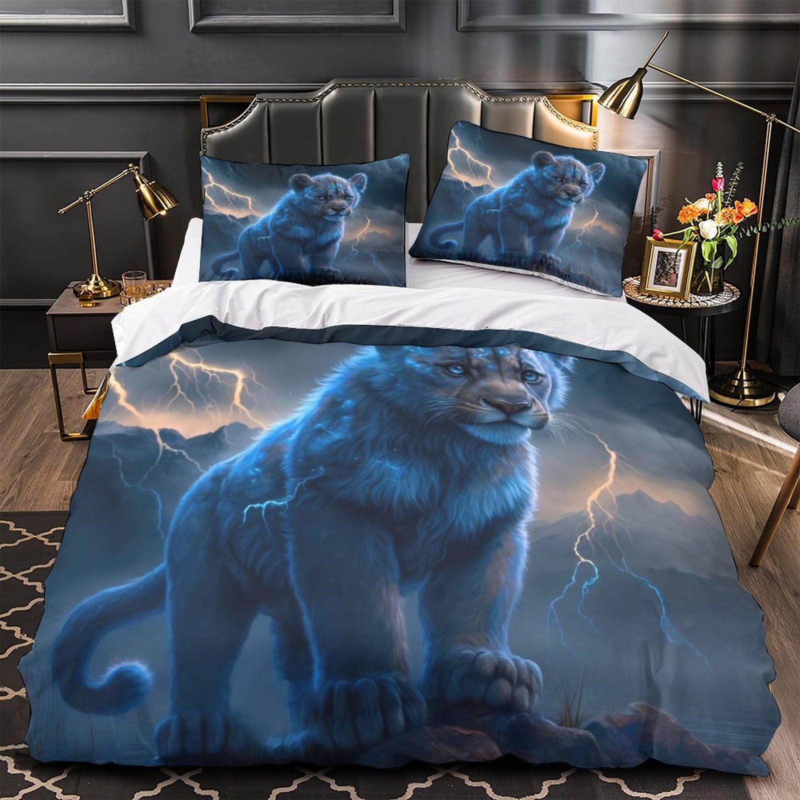 Housse de couette imprimé 3D oiseaux exotiques en microfibre résistante ultra douce 200x200