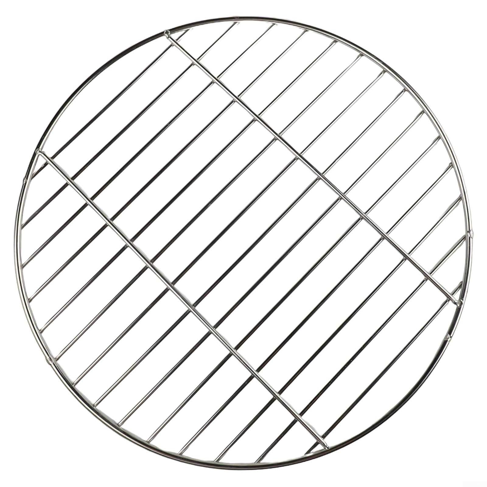 MoSundi BBQ Grill Rack, Stainless Steel Camping BBQ Grid Barbecue Grid Net Round Tray For Picnic Garden Party Cooking Adventures(40cm)
