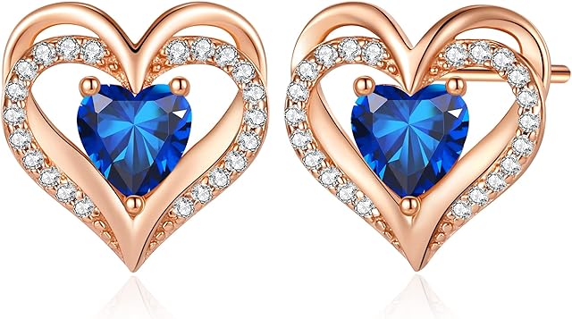 CDE Earrings for Women 925 Sterling Silver Mini Heart Cubic Zirconia Stud Earrings Anniversary Birthday Christmas Valentines Day Jewelry Gifts for Mom Wife Girlfriend Girls
