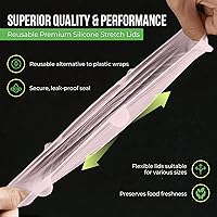 Vista 6 de Reusable Silicone Stretch Lids for Food Storage in Fridge - Elastic Heat-Resistant Bowl Covers, Cups, Cans, Jars - Universal Food Grade Lid for