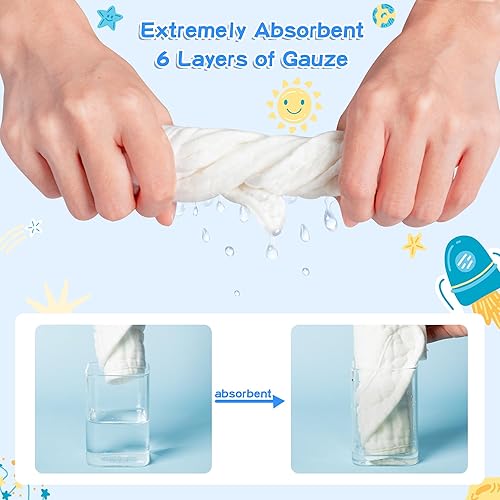 Miniatura 4 de GROBRO7 Baberos de muselina para bebé, 8 unidades, algodón suave, ajustable, babero absorbente y transpirable, baberos de alimentación para