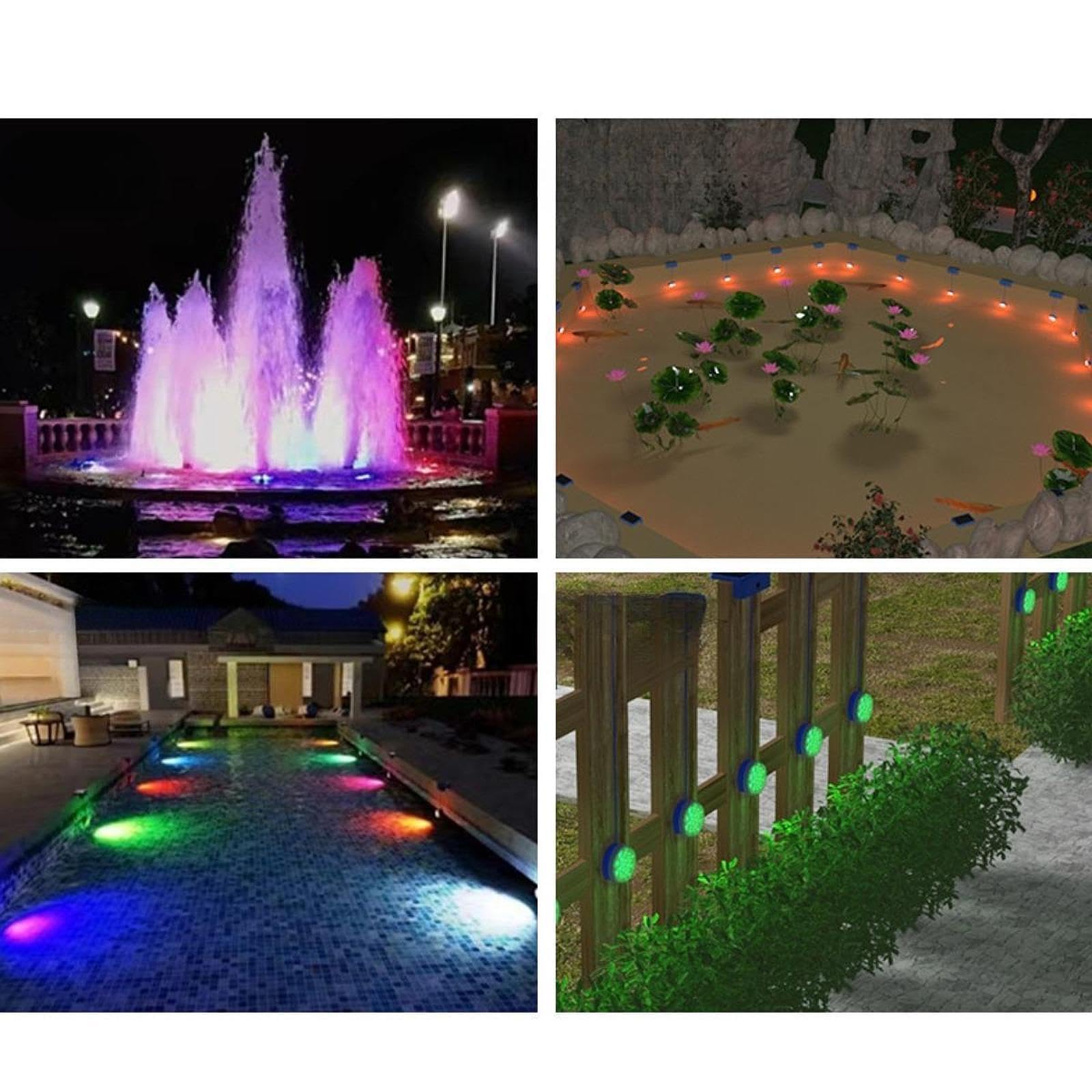 Kit D'éclairage Solaire pour Bassins, 1 Mètre, éclairage RGB