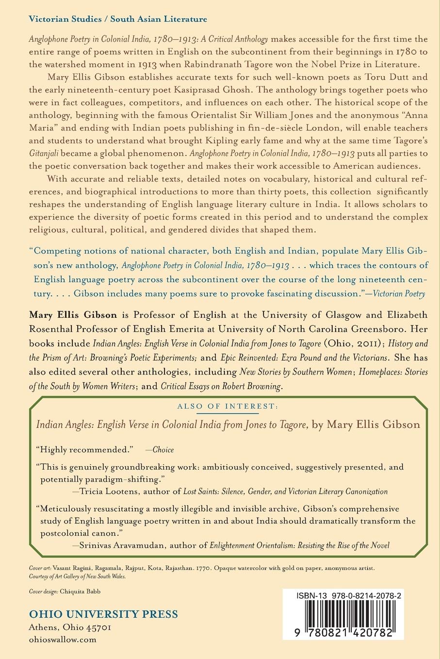 Anglophone Poetry in Colonial India, 1780-1913: A Critical Anthology