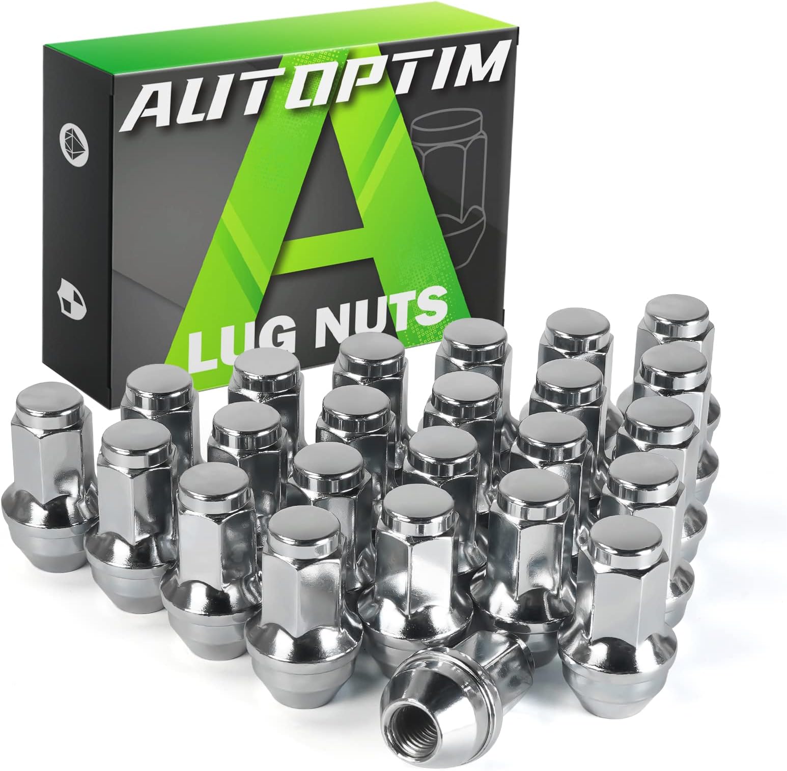 M14x2.0 Lug Nuts - Replacement for 2004-2014 Ford F150, 2003-2014 Ford Expedition, Chrome 13/16" 21mm, Hex 2.17" Tall, OEM Factory Style Closed End Wheel Lug Nuts (24pcs)