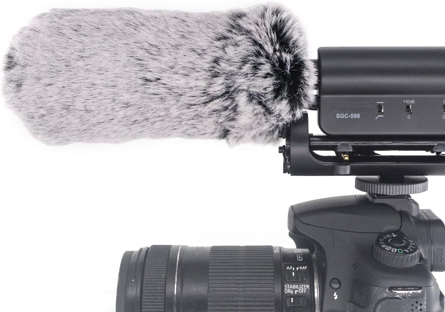 SGC-598 mikrofon do strzelby 3,5 mm z mufką przedniej szyby, kardioidalny kierunkowy mikrofon wideo kondensatorowy do lustrzanki cyfrowej kamery Nikon Canon, aparatów bezlusterkowych Sony