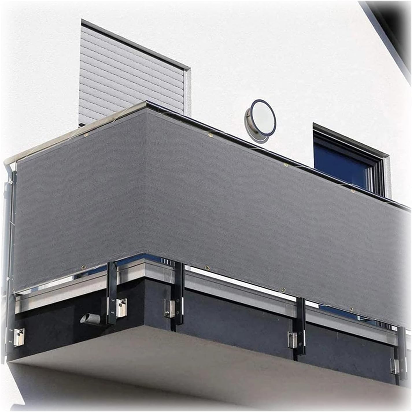 Fence Privacy Screen Outdoor Garden 180GSM Patio Fence Protection Net HDPE Durable Partition for Isolate Pedestrian Road Insulation Windproof Cover with Grommet (Color : Gray Size : 1x6m) (Gray 1x5m)