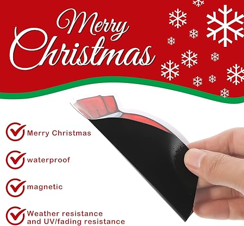 Vista 18 de Ferraycle Decoración magnética para puerta de garaje, decoración de puerta de garaje de Navidad, calcomanías para el refrigerador, calcomanías