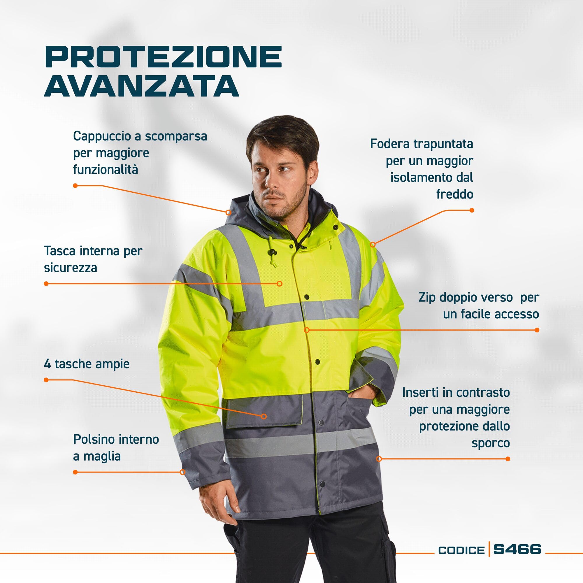 Portwest S466YBRM Giacca Imbottita Alta Visibilità, Giallo/Nero, M