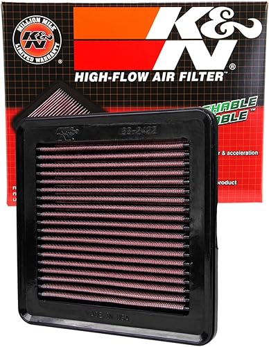 K&N Filtro de aire de motor de por vida original de alto flujo: Aumento de potencia: Premium, Lavable: Compatible con Honda 2008-2014: Fit, 33-2422