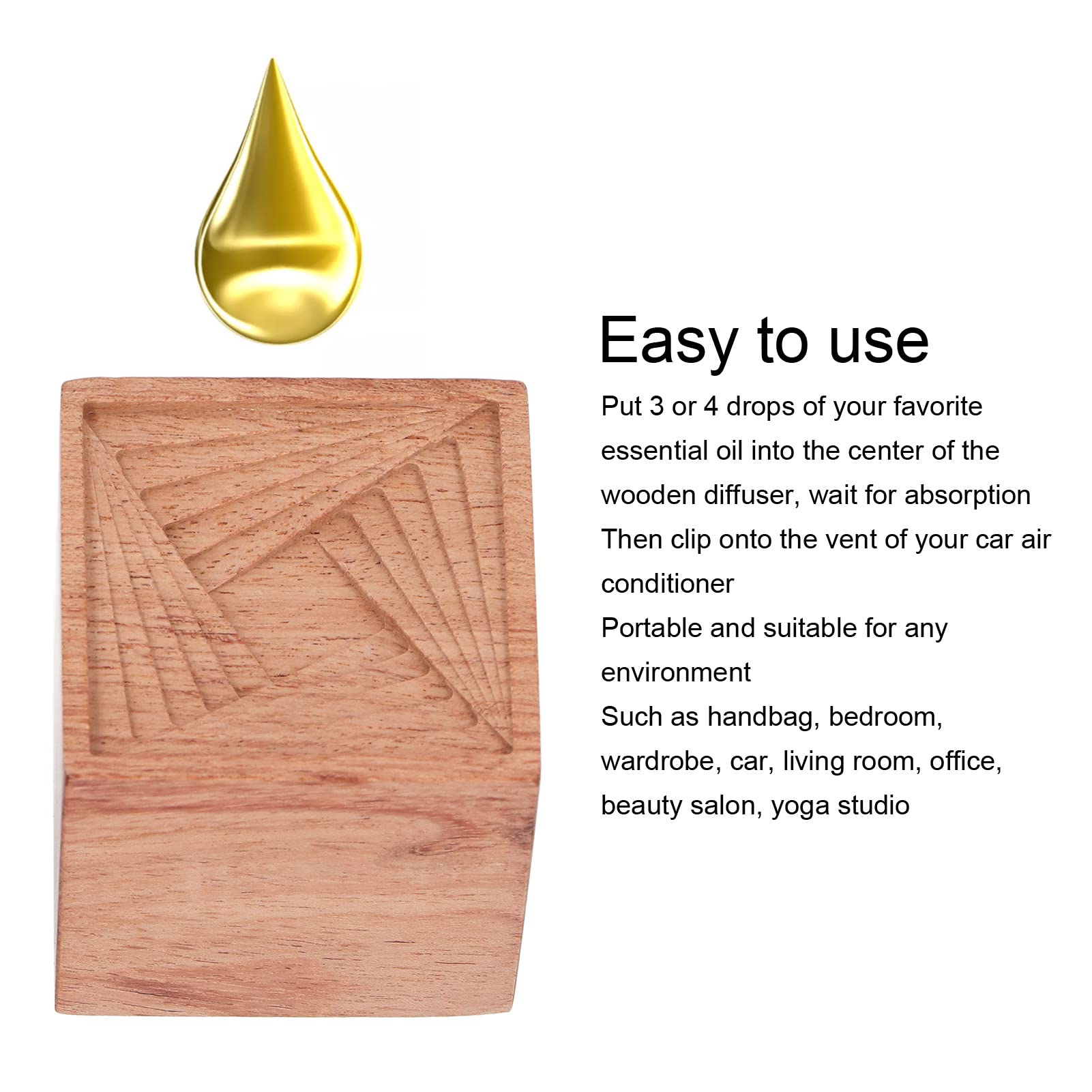 Diffusore di Oli Essenziali da 8 Pezzi, Diffusore di Aromaterapia in Legno, Diffusori Diffusore di Olio di Legno per Camera da Letto Dell'ufficio Dell'auto