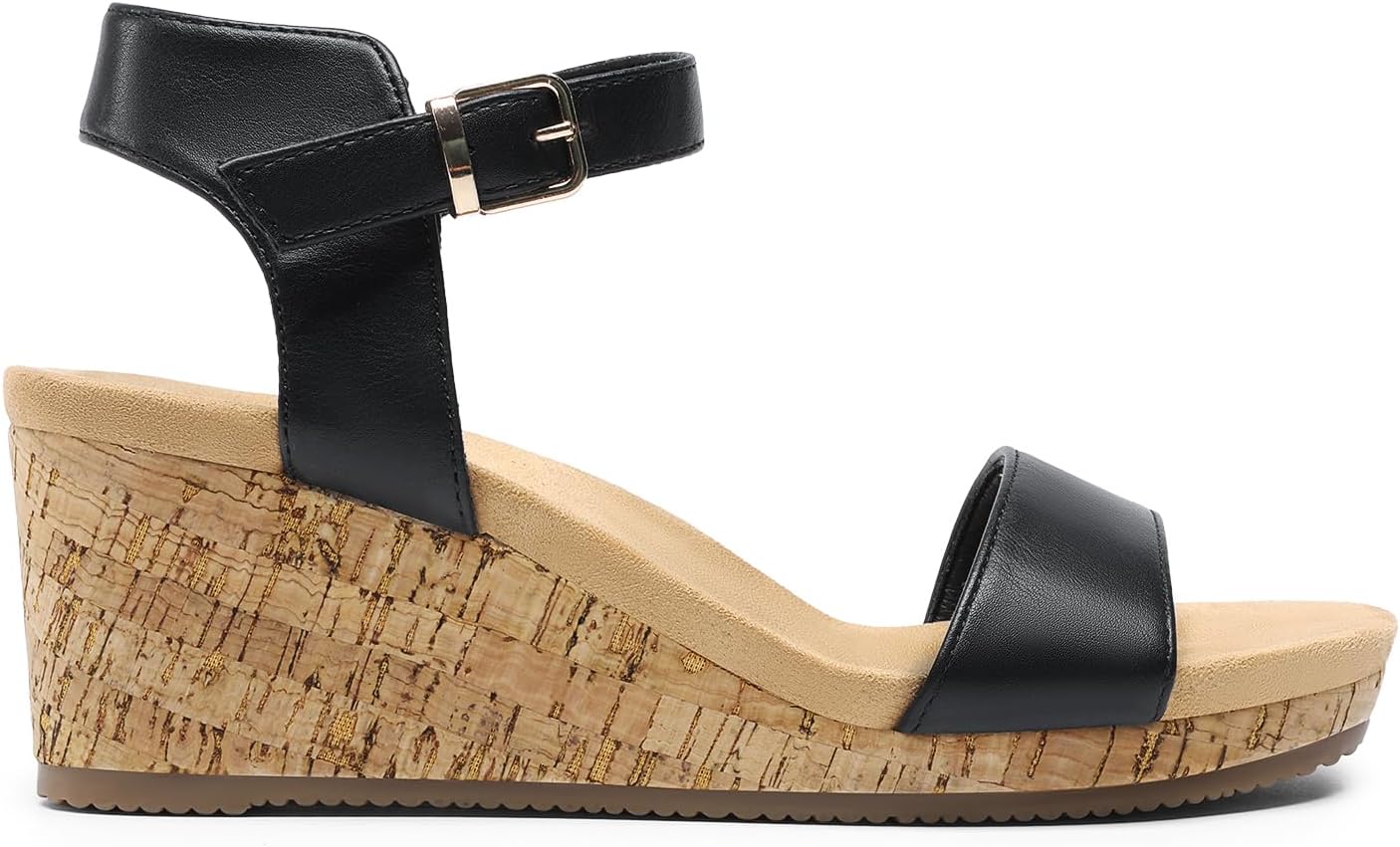 DREAM PAIRS Women's Open Toe Buckle Ankle Strap Platform Wedge Sandals for Women Summer Dressy Shoes | Women, Wedge, Platform, Open Toe, Ankle Strap, Buckle - Image 3