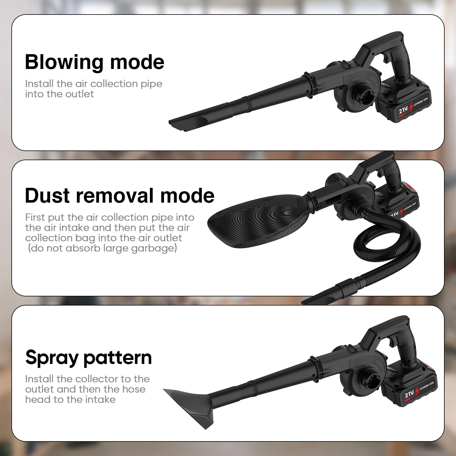 Souffleur De Feuilles Sans Fil, 21V Souffleurs De Feuilles à