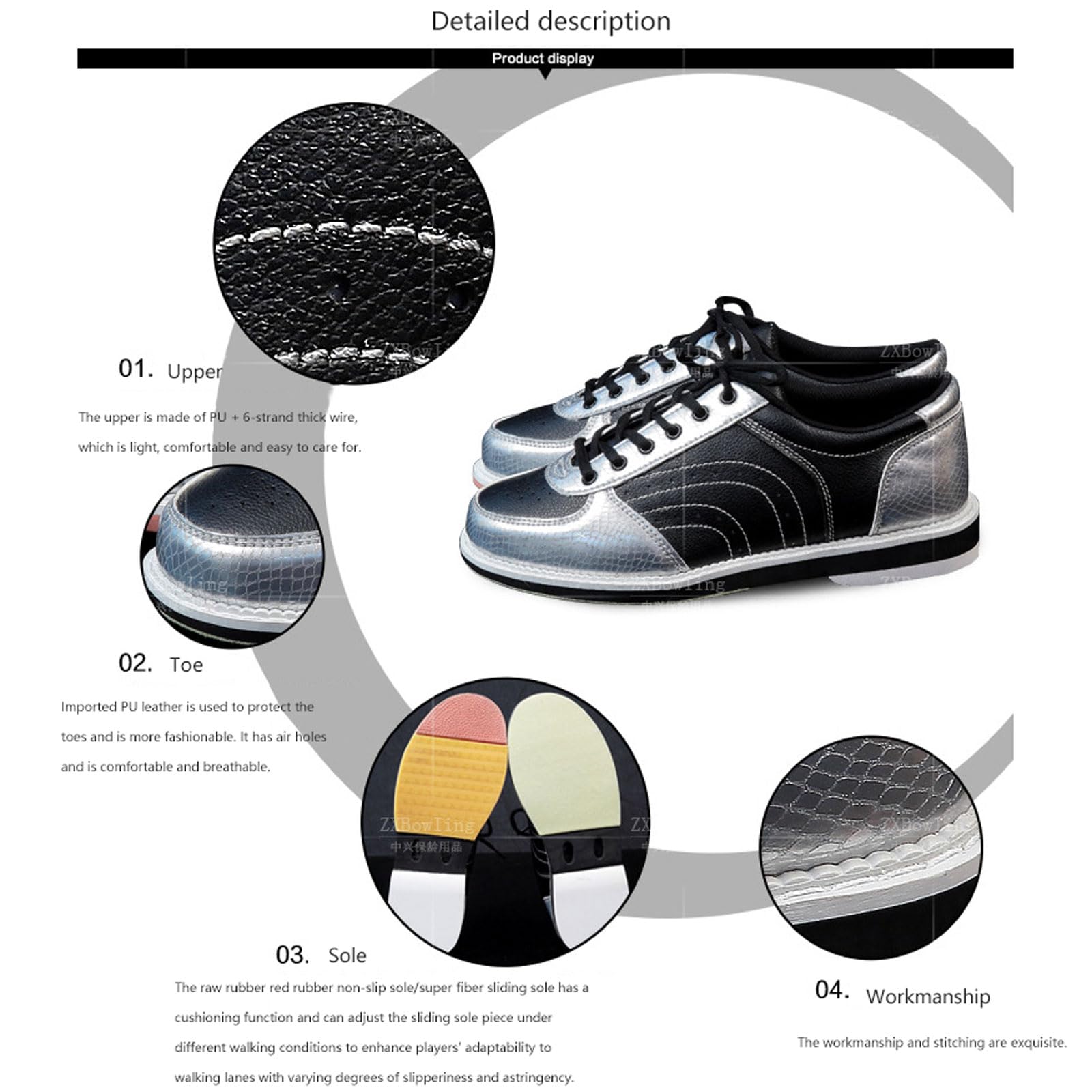 Bowlingschuhe Für Herren,Damen bowling-Schuhe,Leder Bowlingschuhe Unisex,Indoor-Bowling-Trainingsschuhe,Lace Up Leichte Rasen Bowling Schuhe,rutschfest Atmungsaktiv,für Anfänger und Profis