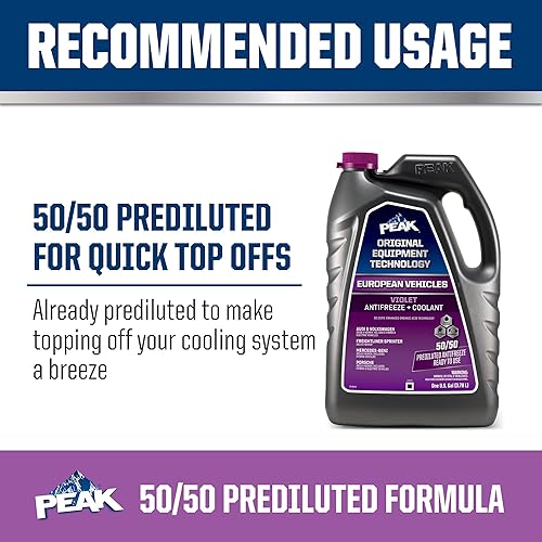 Miniatura 6 de PEAK OET - Anticongelante/refrigerante violeta de larga duración para vehículos europeos, 50/50 prediluido, 1 galón