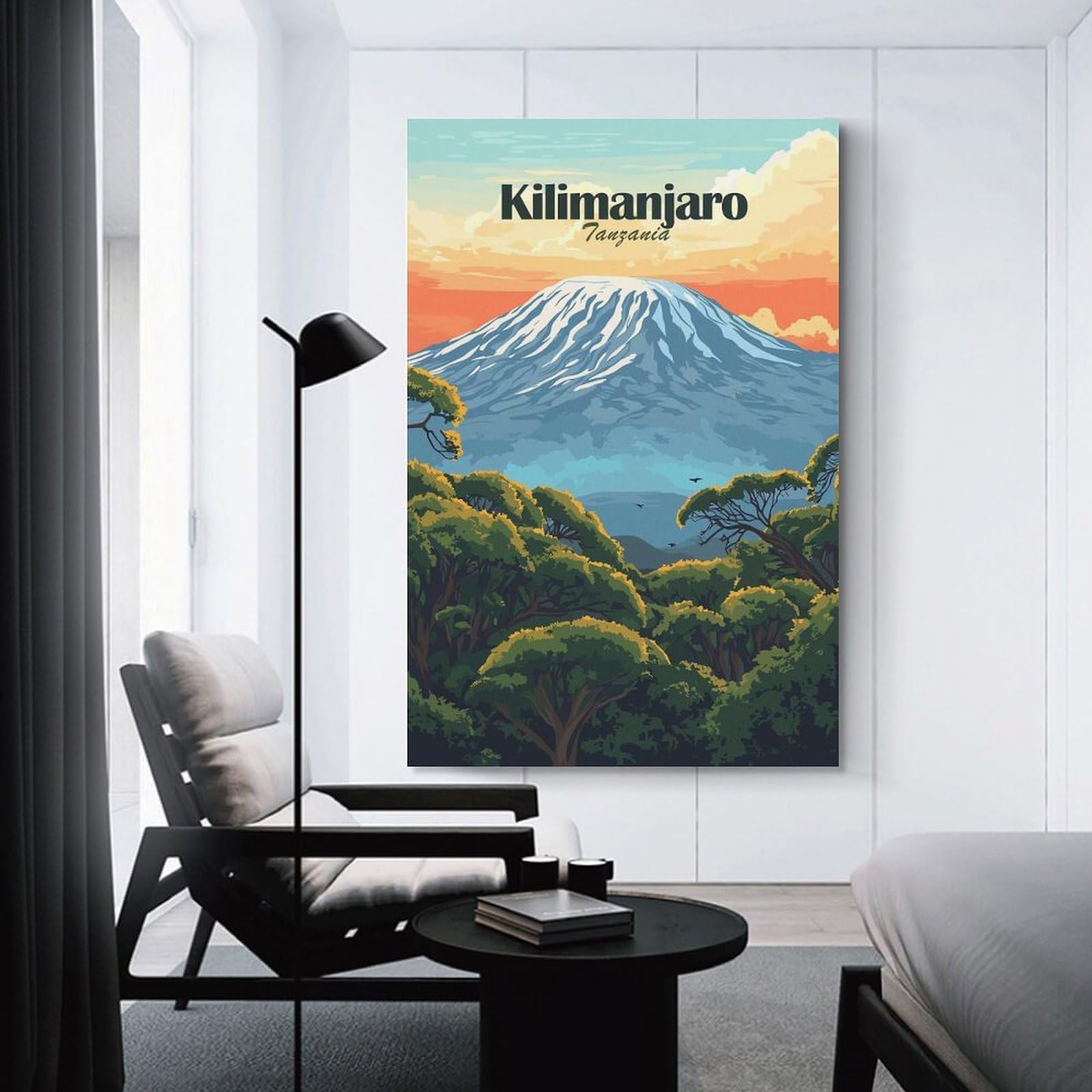 Junmoney Kilimanjaro Mountain (2) Wall Picture Print 20x30inch(50x75cm), for Corridors, Hallways Or Apartment Entries, Decorative Canvas Styling for Entry Areas