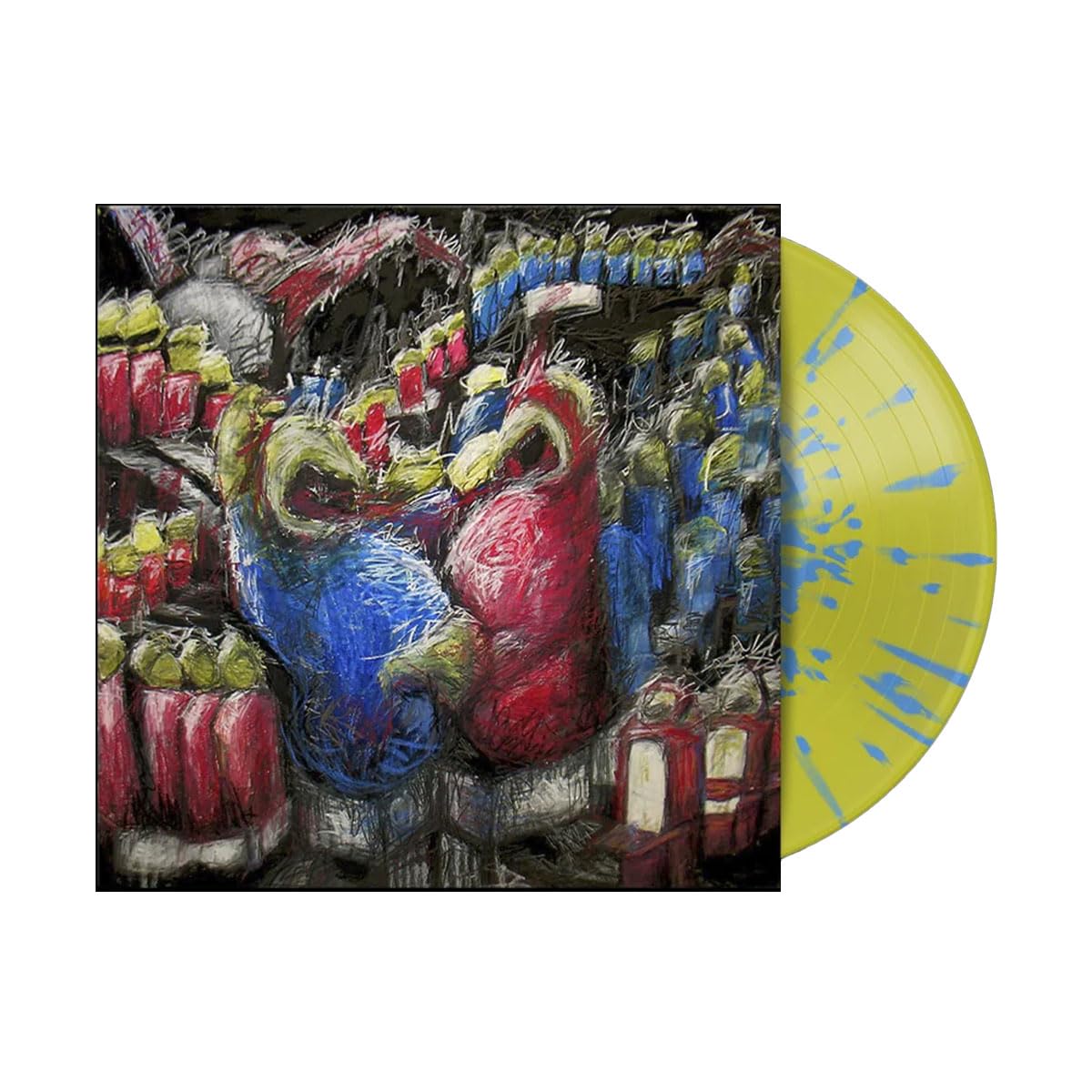 Secret Band Self-Titled Highlighter Yellow with Sky Blue Splatter, 500 Copies