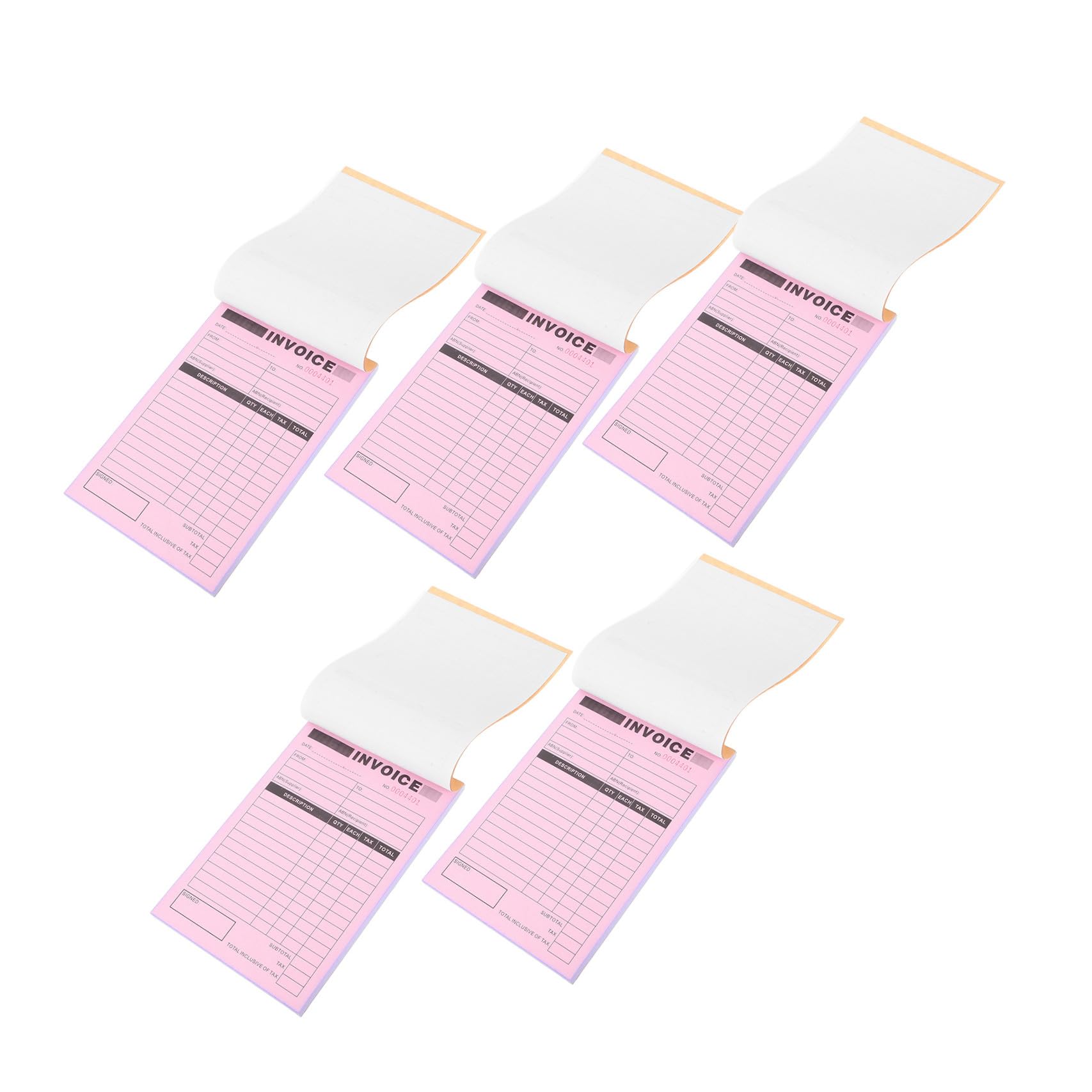 Sosoport Libro delle Ricevute Duplicato 5 Pezzi con Tavoletta Integrata, Carta Resistente per Ordinazioni e Registrazioni, per Artigiani e Fotografi