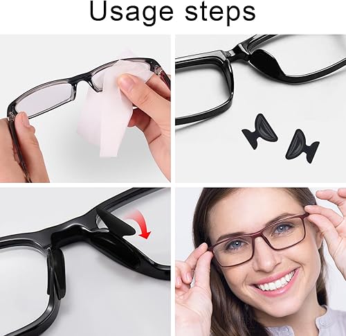 Miniatura 10 de 5 pares de almohadillas adhesivas para la nariz para lentes, almohadillas de silicona para la nariz, almohadillas antideslizantes para lentes de