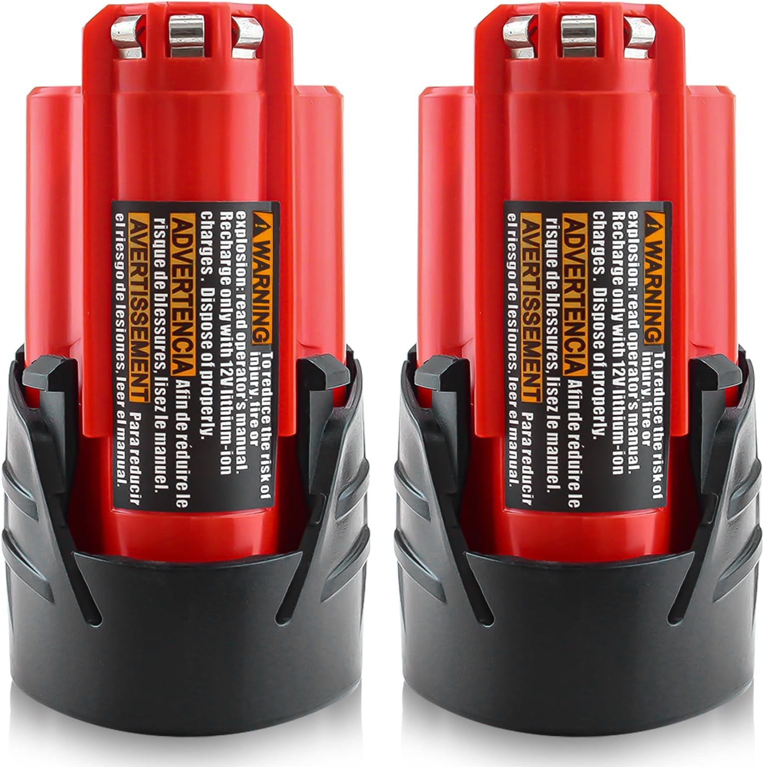 2-Packs 3.0Ah 12 Volt 48-11-2430 Replacement Battery Compatible with Milwaukee 12V Battery Lithium Ion 48-11-2430 48-11-2420 48-11-2425 48-11-2401 48-11-2402 48-11-2440 48-11-2460 Cordless Power