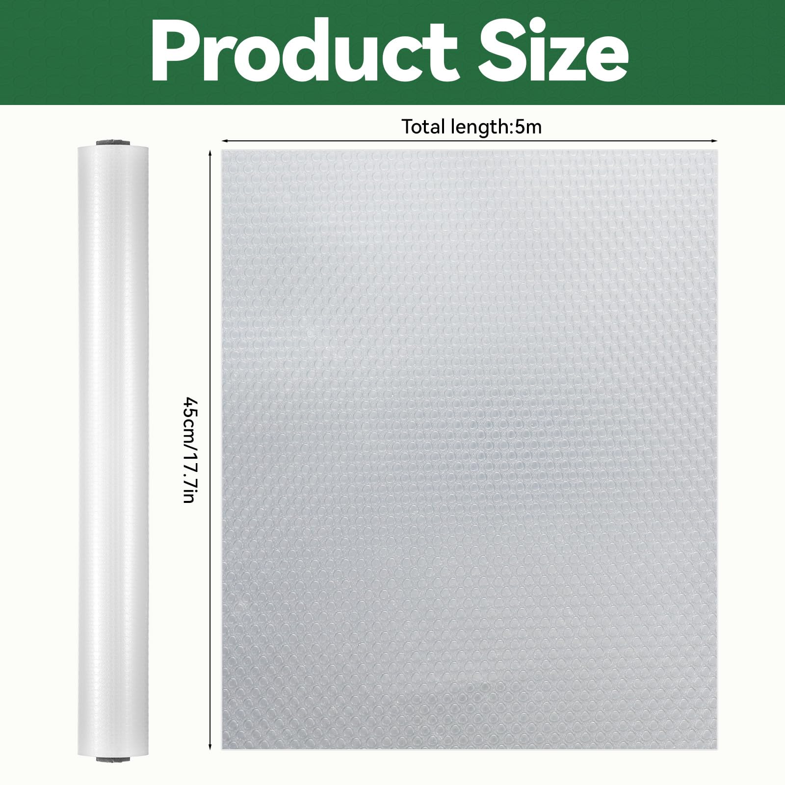 Rivestimento per mensole in filo spesso per mensole in filo spesso e trasparente, per mensole della dispensa, in plastica impermeabile, per cassetti della cucina, facile da tagliare, 45,7 x 500,4 cm.