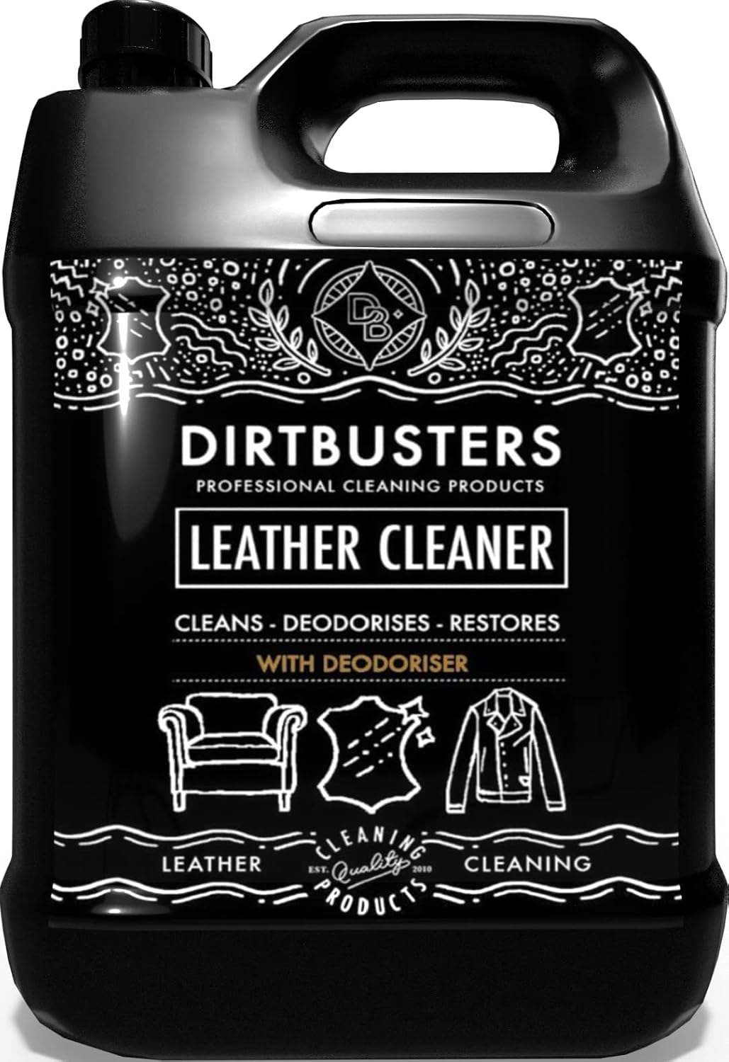 Dirtbusters Leather Cleaner Restorer & Deodoriser 3in1, Powerful Pro