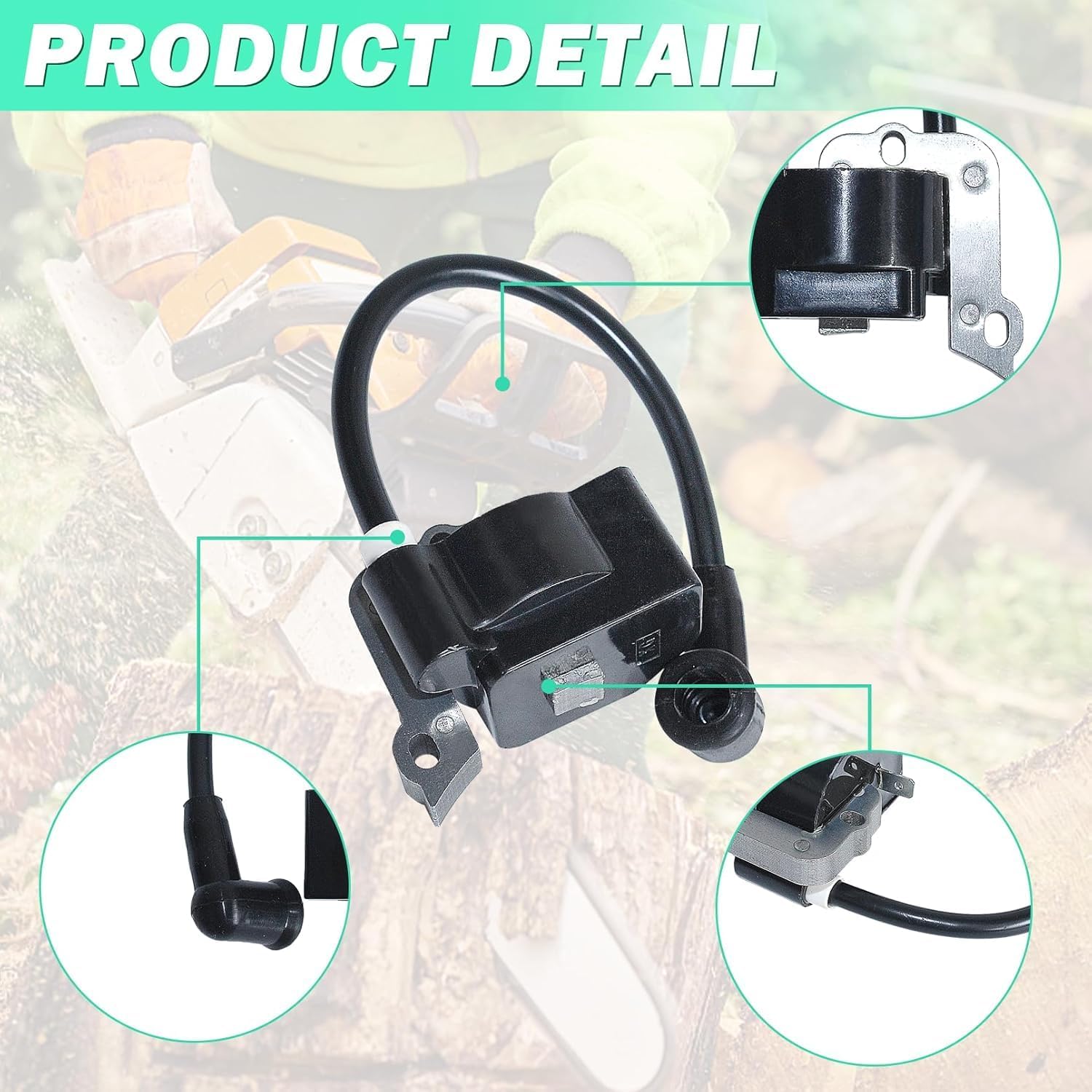 Replacement parts Ignition Coil Fit For FS38 FS45 FS46 FS55 FC55 HL45 KM55 Brush Cutter with 2 Spark Plugs 4140-400-1300