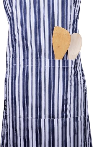 Miniatura 3 de AMOUR INFINI Delantales de algodón para mujer con bolsillos, correa ajustable y lazos en la cintura, delantales estampados reutilizables para
