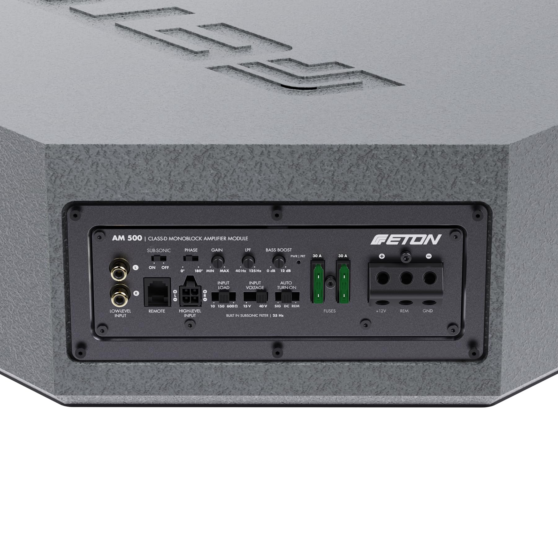 ETON Res 10 AR – Flacher Aktiv-Subwoofer für Reserverad-Mulde, aktive Bassreflex Bassbox mit potentem 25 cm / 10“ Woofer, Gehäuse nur 14,8 cm hoch, 540 Watt RMS Verstärkerleistung