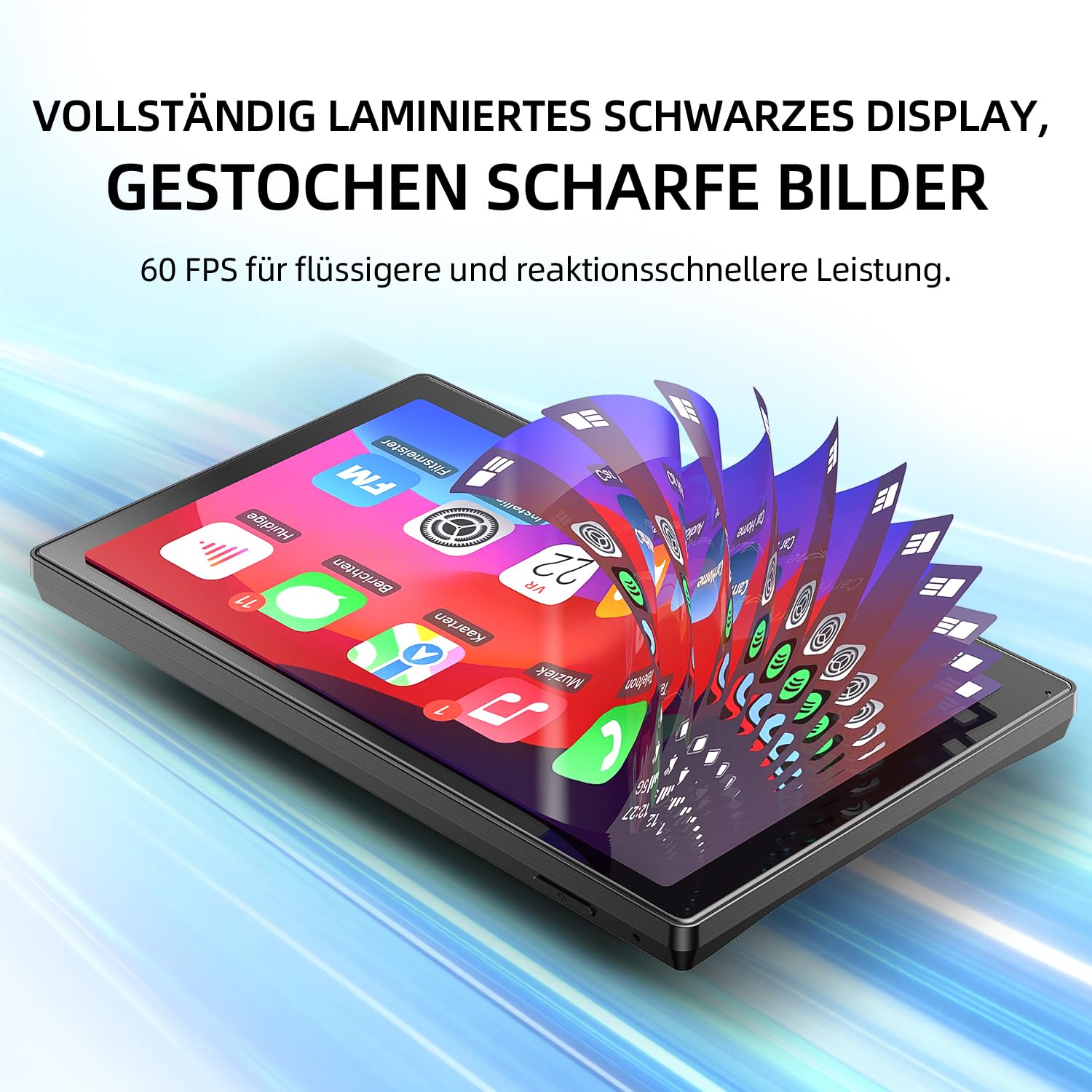 eRapta 9'' Carplay Display für Apple CarPlay & Android Auto, Wireless,4K Dashcam mit 1080P IP69 Rückfahrkamera,Bluetooth, Sprachsteuerung,Mirror Link,GPS-Navigation, FM/AUX