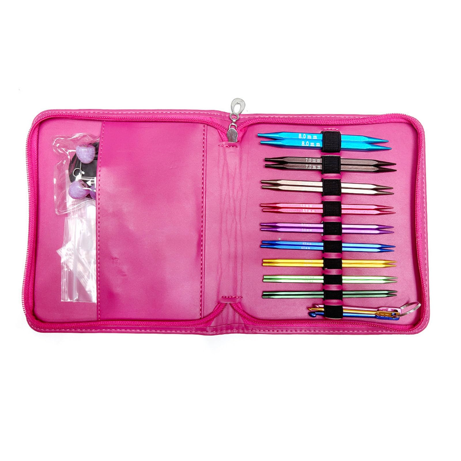 Juego de 9 Pares de Agujas de Tejer Circulares Intercambiables con Estuche de 3, 5 mm a 8, 0 mm para Tejer suéteres y Sombreros Agujas Circulares Intercambiables