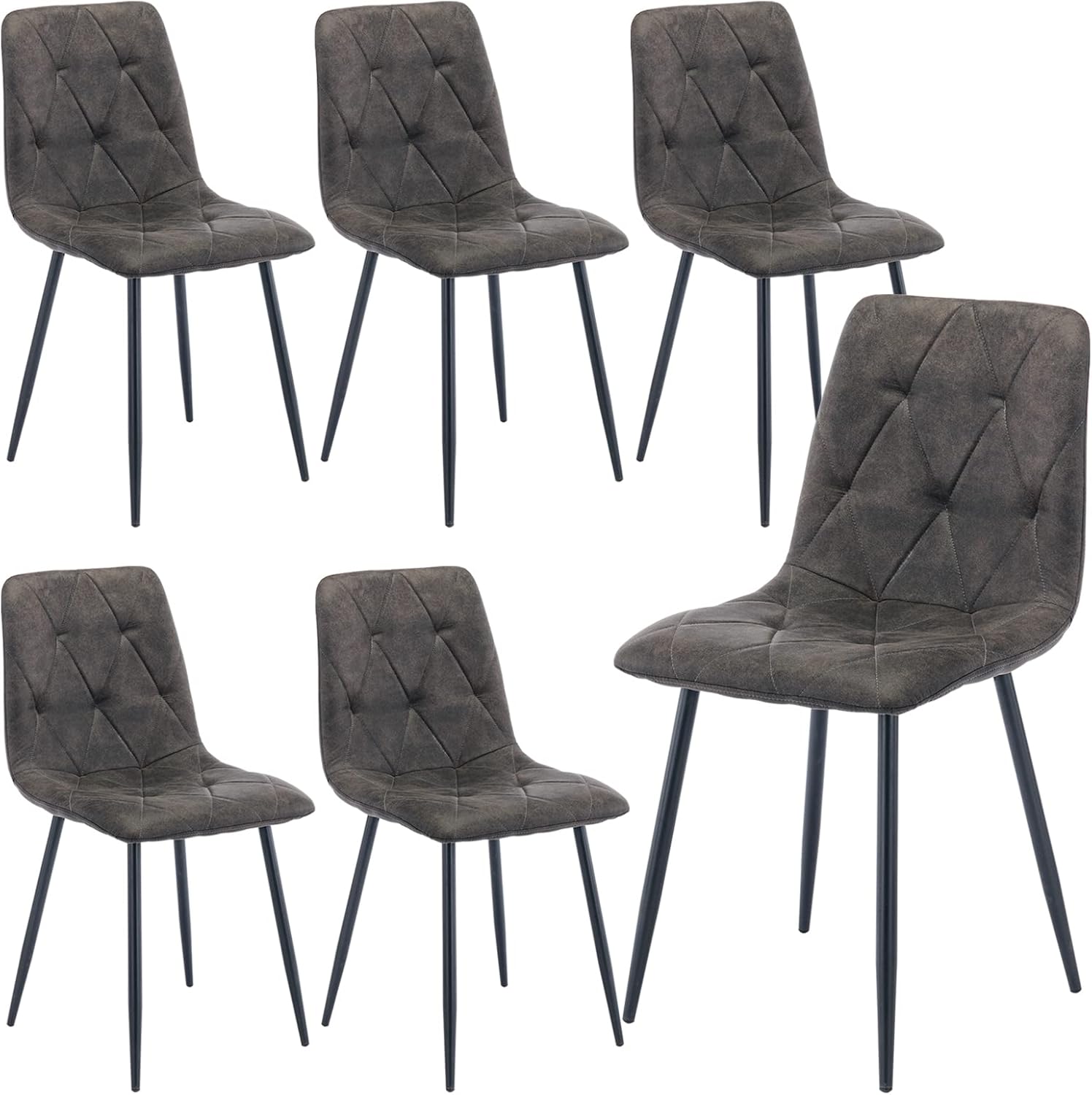 Artist Hand Set of 6 Dining Chairs for Dining Room Living Room, Vintage