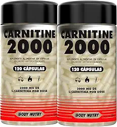 Kit 2x L Carnitina 2000 mg Pura 120 capsulas Sem Sabor Ultra Concentrado