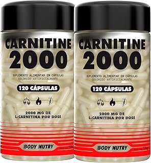 Kit 2x L Carnitina 2000 mg Pura 120 capsulas Sem Sabor Ultra Concentrado
