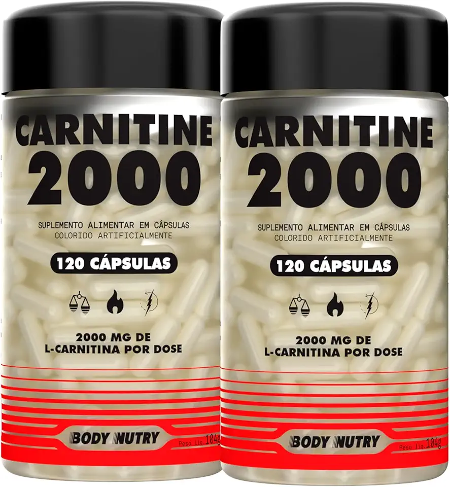 Kit 2x L Carnitina 2000 mg Pura 120 capsulas Sem Sabor Ultra Concentrado
