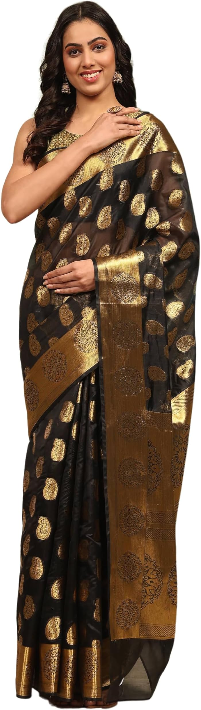 Silk ZoneWomen's Kanchipuram Silk Saree With blouse piece