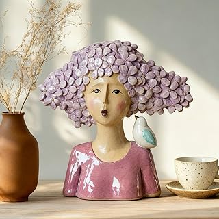 DiliComing Garden-Statues Women-Head Statues for Home Decor - 11 Inch Wo...
