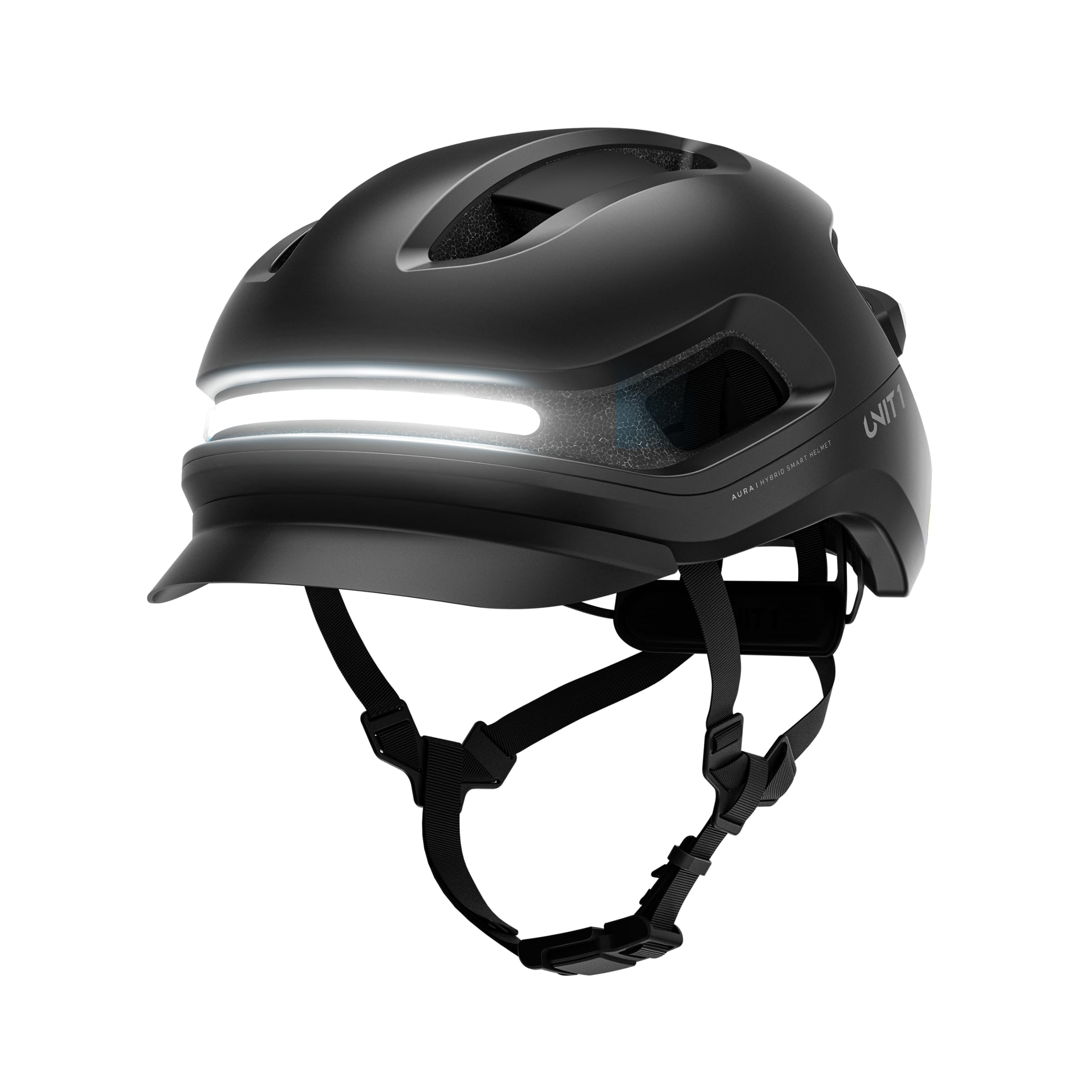Unit 1 Aura Hybrid Smart Fahrradhelm | Stadt & Straße | MIPS | LED vorne und hinten | Dreh- und Bremslicht kompatibel mit Fernbedienung | Absturzwarnung