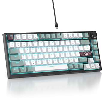 Amazon.com: Mosptnspg 75% TKL Wired Mechanical Keyboard,RGB