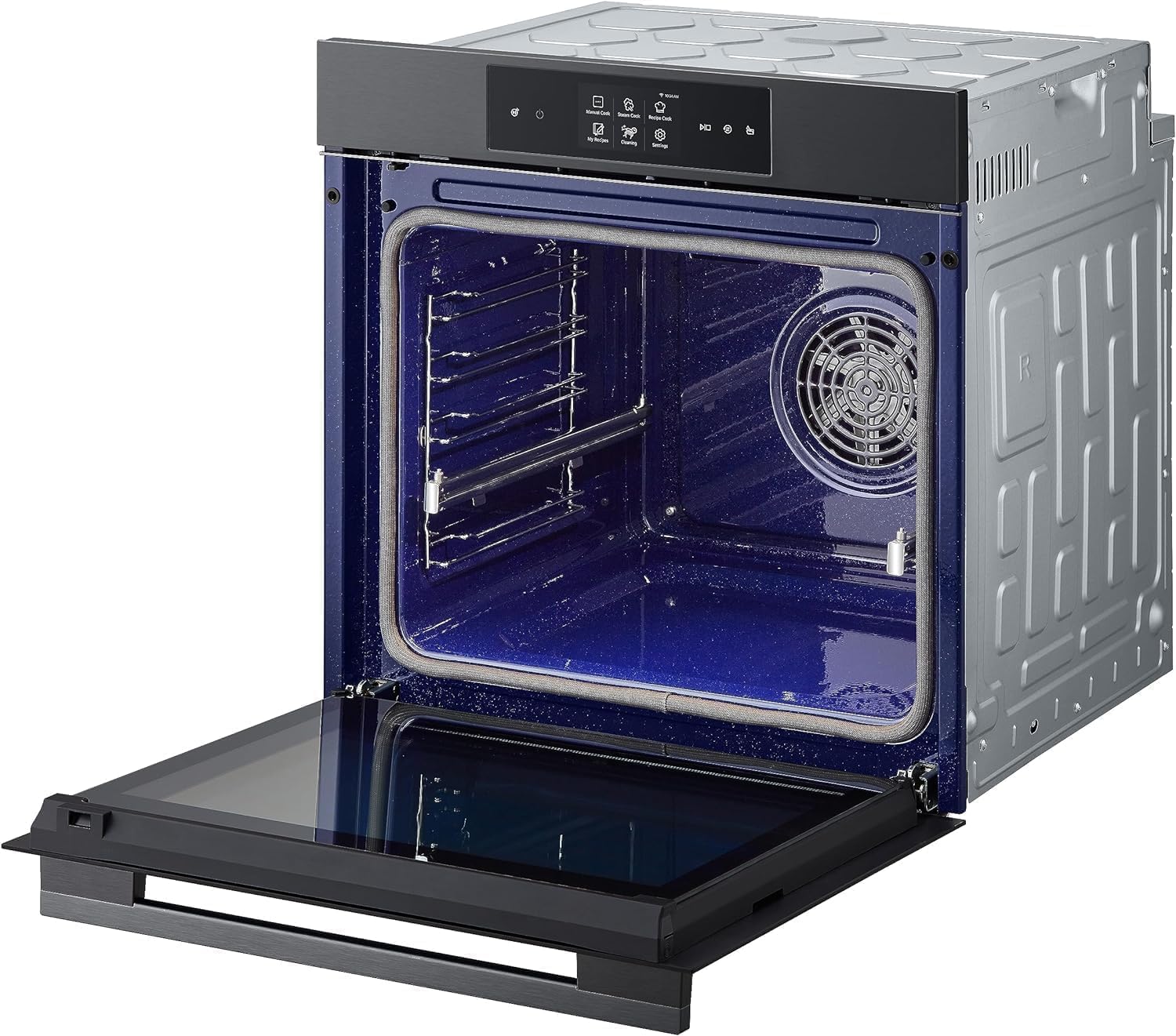 LG InstaView WSED7665B Four encastrable à vapeur, classe A++, 76L, 300°C, écran tactile 4,3", Air Fry, Sous Vide, Mode Pizza, Nettoyage EasyClean, Pyrolyse, Wi-Fi, Charnières amorties, Noir