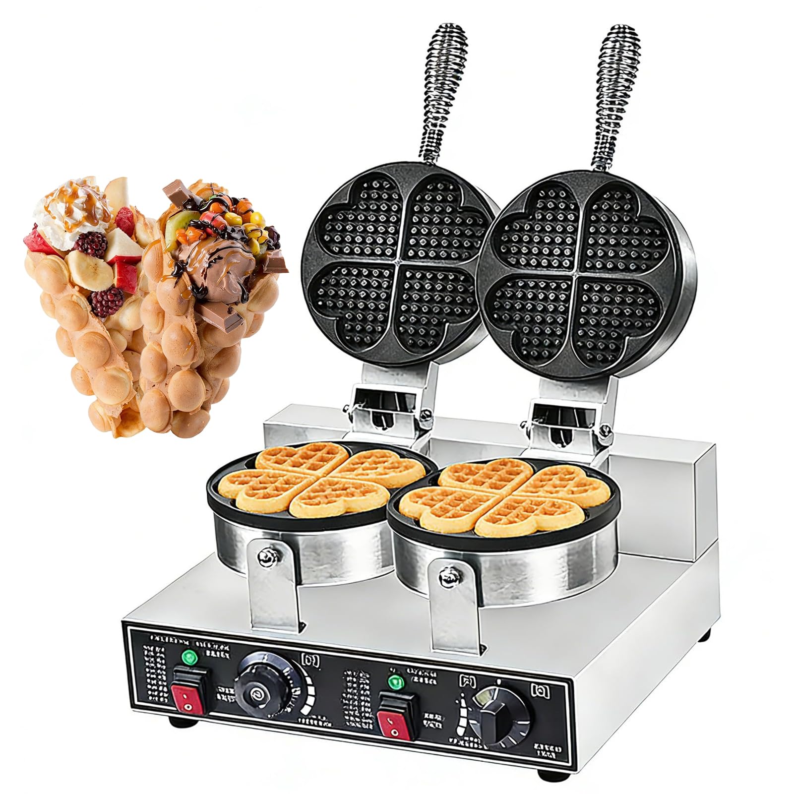 Gaufrier électrique 1200W antiadhésif à double tête