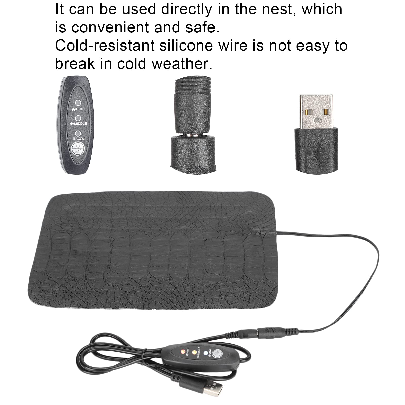 USB Reptile Heating Pad, Under Tank Heater, Reptile AntiScratch Heating Pad Waterproof Heat Mat for Reptiles Tortoise Lizard (Small) - Image 4