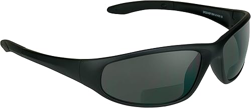 proSPORT Gafas de sol bifocales para hombres mujeres lectores de seguridad deporte oscuro humo negro