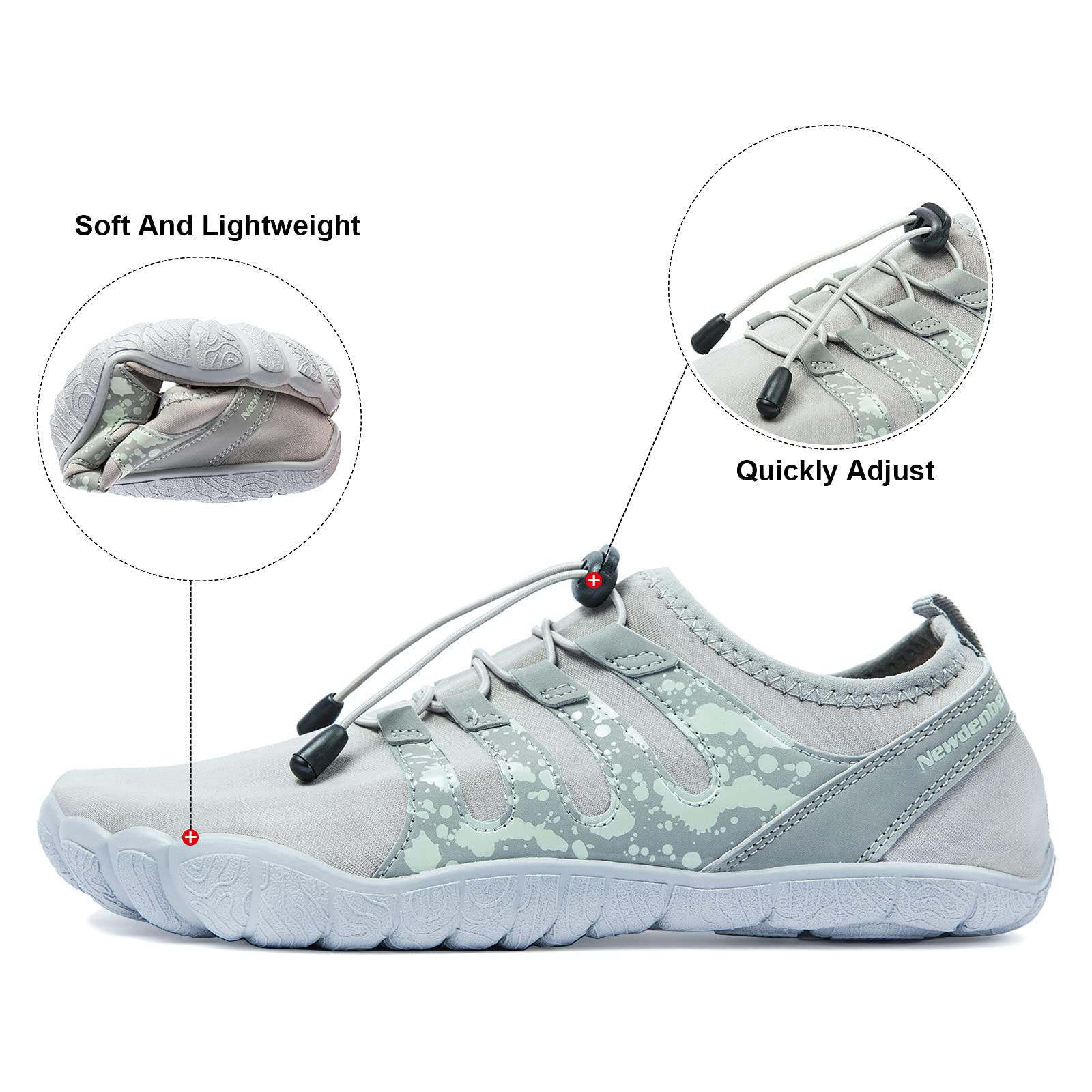 Josaywin Chaussures aquatiques pieds nus pour homme - Séchage rapide - Pour natation, plongée, surf, piscine, sports aquatiques, plage, marche à bout large